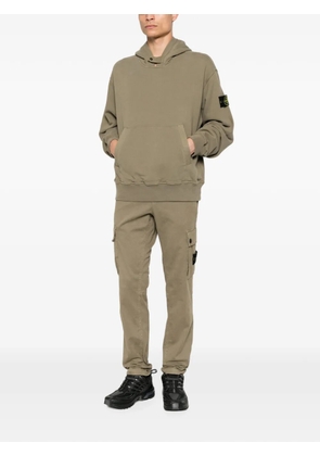 Stone Island logo-patch hoodie - Green