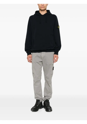 Stone Island logo-patch drawstring hoodie - Blue