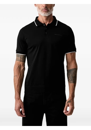 Karl Lagerfeld logo-print tipped polo shirt - Black