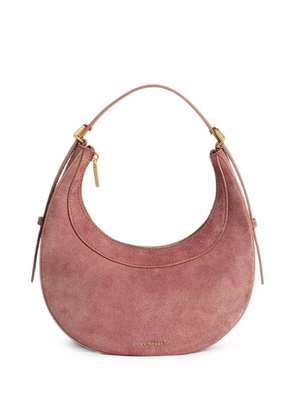 Coccinelle Whisper suede crescent tote bag - Pink