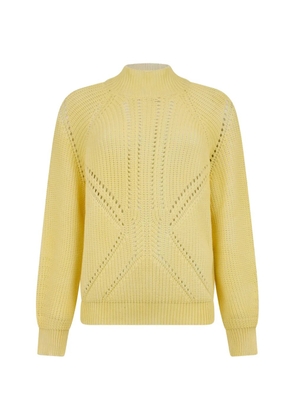 Moorer Delilah pointelle-knit raglan-sleeve sweater - Yellow
