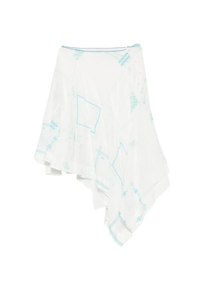 DAMSON MADDER Corinne embroidered midi skirt - White