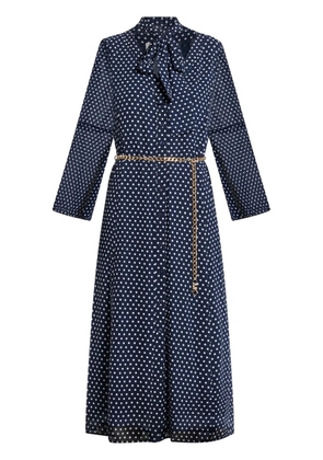Michael Kors polka-dot belted midi dress - Blue