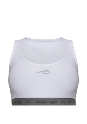 Balenciaga logo-print sports bra - White