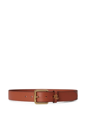Lauren Ralph Lauren logo-keeper skinny leather belt - Brown