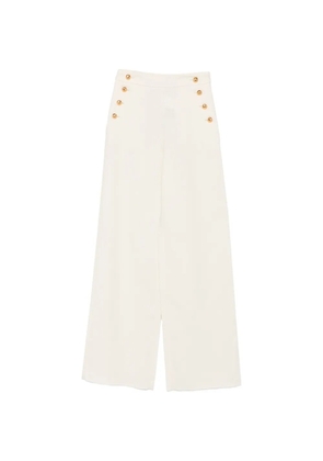 Max Mara button-detail wide-leg trousers - Neutrals