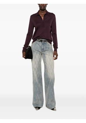 PINKO Vadus fine-knit polo top - Purple