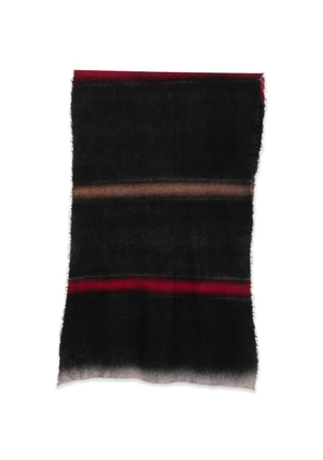 Faliero Sarti Eros striped frayed-edge scarf - Black