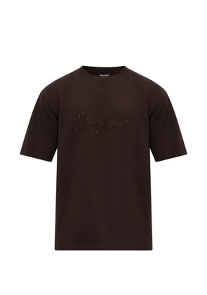 Emporio Armani embroidered-logo short-sleeve T-shirt - Brown