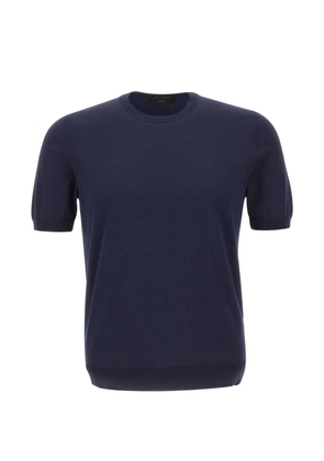 Gran Sasso shortsleeve ribbed-trim T-shirt - Blue