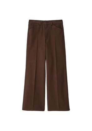 LEMAIRE flared five-pocket pants in heavy garment-dyed broken twill - Brown