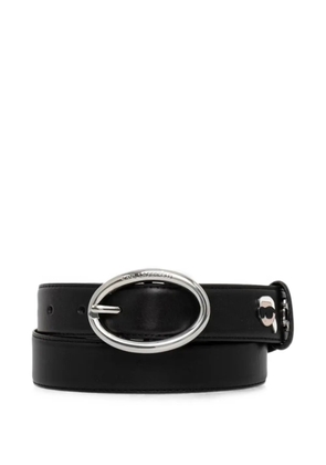 Karl Lagerfeld Ikonik patch leather belt - Black