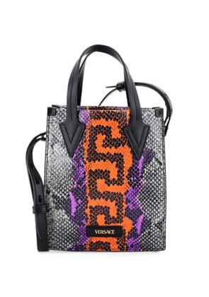Versace Pre-Owned Convertible Python Embossed Leather Mini tote bag - Multicolour