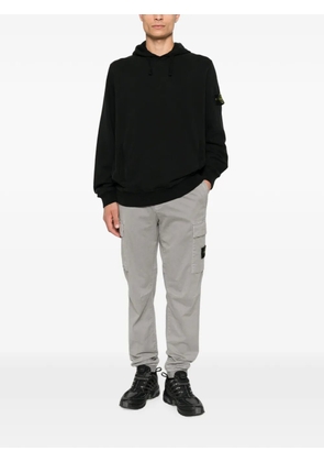 Stone Island logo-patch hoodie - Black