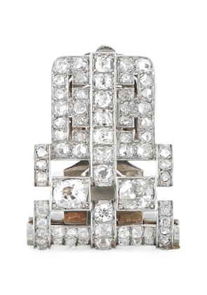 LB Exclusive Art Deco diamond clip brooch - Silver