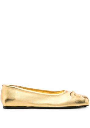 Marni bow-detail ballet flats - Gold
