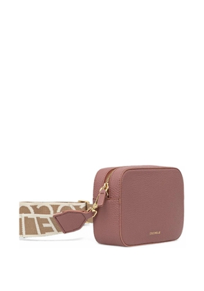 Coccinelle small Tebe grained-leather logo-strap shoulder bag - Pink