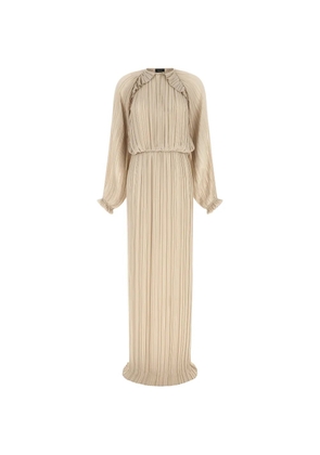 Fabiana Filippi pleated puff-sleeve maxi dress - Neutrals