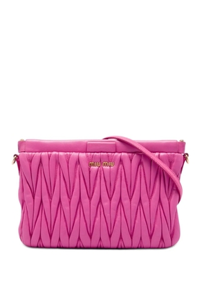 Miu Miu Pre-Owned 2010-2026 Matelasse Nappa Frame Clutch with Strap crossbody bag - Pink