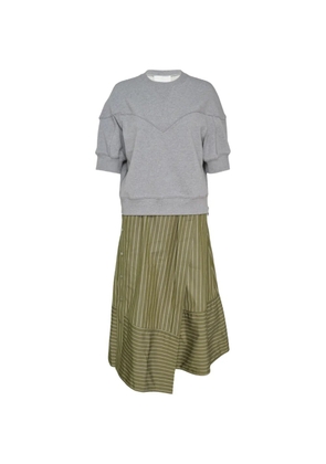 3.1 Phillip Lim striped-print layered-effect asymmetric dress - Green