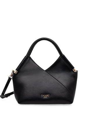 TWINSET logo-plaque asymmetric tote bag - Black