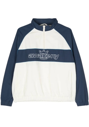 Awake NY logo-print zipped sweatshirt - White