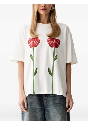 FARM Rio tullip-print T-shirt - White