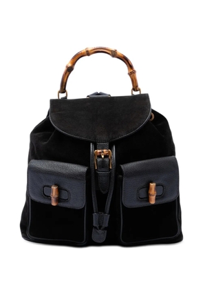Gucci Pre-Owned 20th Century Suede Bamboo backpack - Black