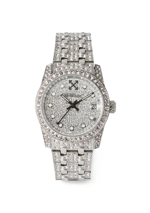 Off-White Discreet pavé 32mm watch - Silver