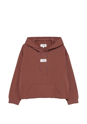 MM6 Maison Margiela logo-patch hoodie - Brown