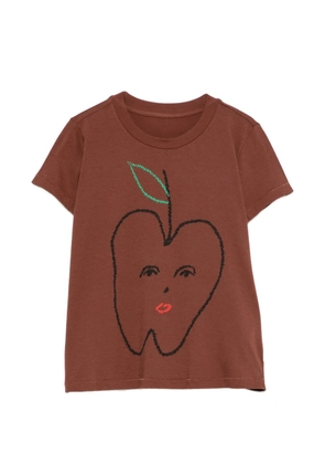 MM6 Maison Margiela apple-print T-shirt - Brown