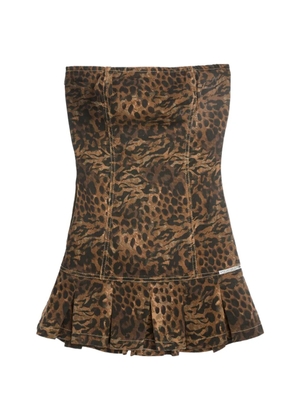 Juicy Couture animal-print pleated mini dress - Brown