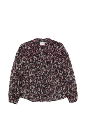 MARANT ÉTOILE Chrsita floral-print ruffled blouse - Black