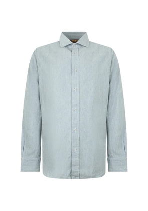 Moorer spread-collar shirt - Blue