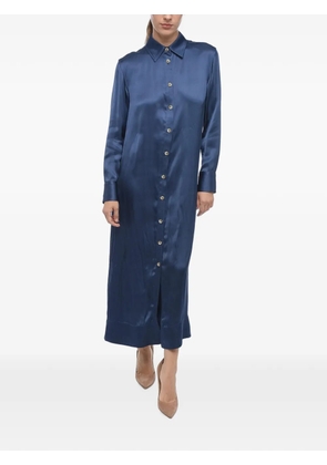 LouLou de Saison long-sleeve shirt maxi dress - Blue