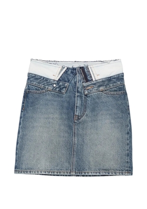 MM6 Maison Margiela distressed-effect denim skirt - Blue