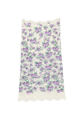Rabanne embroidered lace midi skirt - Neutrals