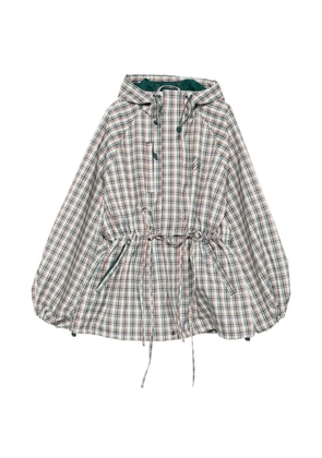 DAMSON MADDER Liu check drawstring raincoat - Neutrals