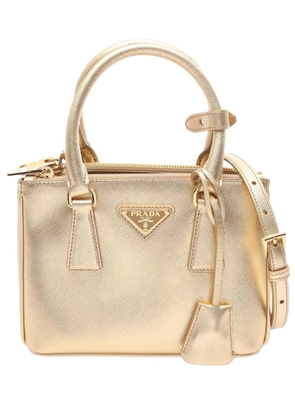 Prada Pre-Owned 2013-2026 Mini Saffiano Lux Galleria Double Zip satchel - Gold
