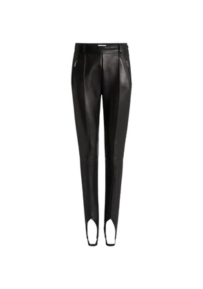 Balmain lambskin trousers with stirrup - Black