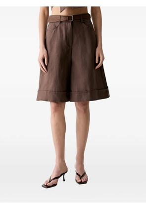 VICOLO belted turn-up shorts - Brown
