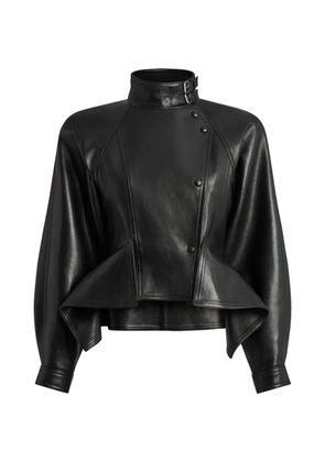 Balmain lambskin peplum jacket - Black