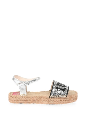 Moschino rhinestone logo-embellished sandals - Black
