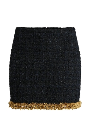 Balmain short tweed skirt with embroidered trim - Black