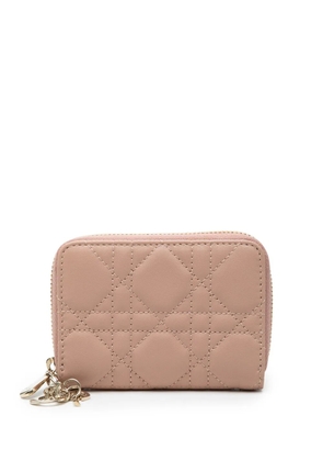 Christian Dior Pre-Owned 2023 Small Lambskin Cannage Lady Dior Voyageur Purse coin pouch - Brown