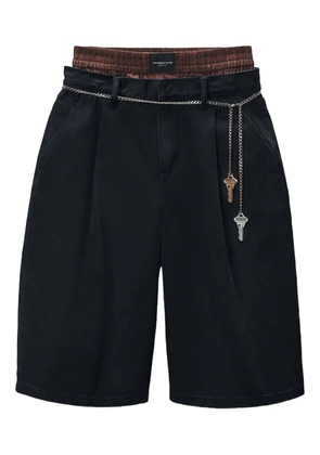 Alexander Wang pleated chain-embellished shorts - Black