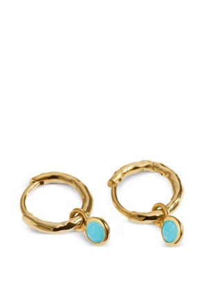 Monica Vinader turquoise charm hoop earrings - Gold