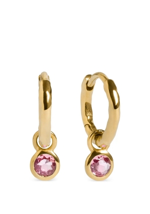 Monica Vinader hammered pink-tourmaline hoop earrings - Gold