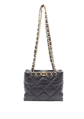 CHANEL Pre-Owned 2021-2026 CC Quilted Lambskin Chain Shopping Bag shoulder bag - Black