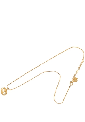 Christian Dior Pre-Owned 20th Century Gold Plated Strass CD Logo Pendant Necklace costume necklace